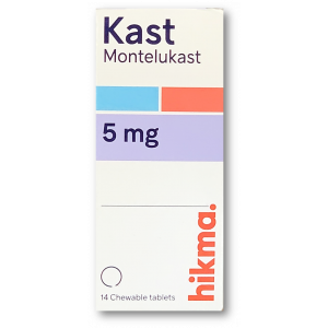 KAST 5 MG ( MONTELUKAST ) 14 CHEWABLE TABLETS